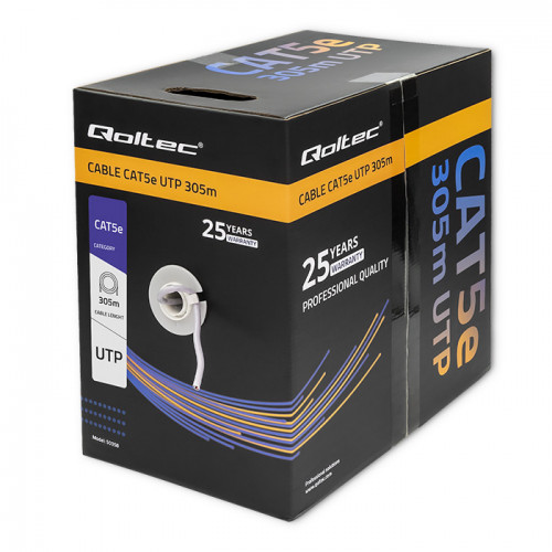 Qoltec UTP network cable| CAT5E | 305m | PVC grey