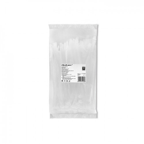 Qoltec Reusable Self-locking cable tie | 7.2*200 mm | Nylon UV | White