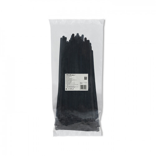 Qoltec Reusable Self-locking cable tie | 7.2*250 mm | Nylon UV | Black