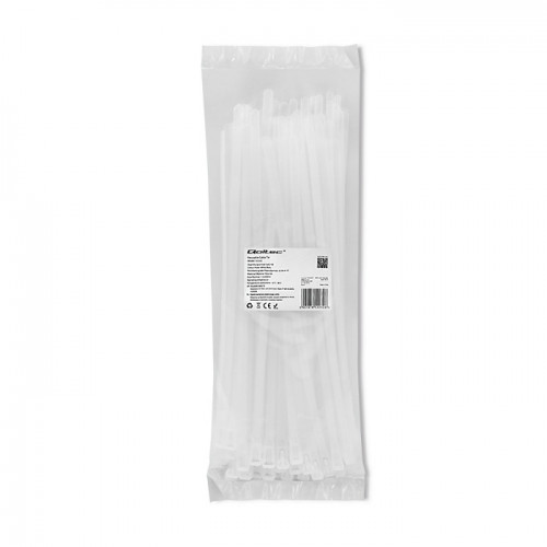 Qoltec Reusable Self-locking cable tie | 7.2*300 mm | Nylon UV | White