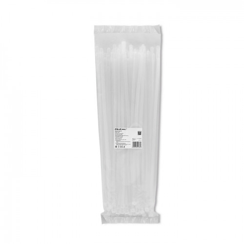 Qoltec Reusable Self-locking cable tie | 7.2*400 mm | Nylon UV | White