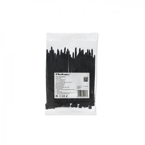 Qoltec  Self-locking cable tie | 3.6*100 mm | 100 pcs. | Nylon66 | UV | Black