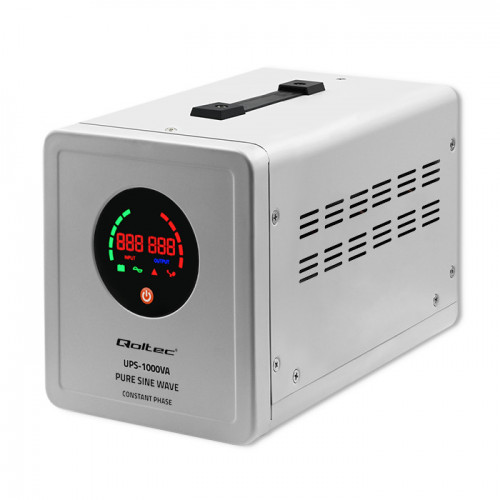Qoltec Uninterruptible power supply Pure Sine Wave UPS | 1000VA | 700W | constant phase | Grey
