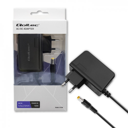 Qoltec Plug-in power supply 18W | 9V | 2A | 5.5*2.5