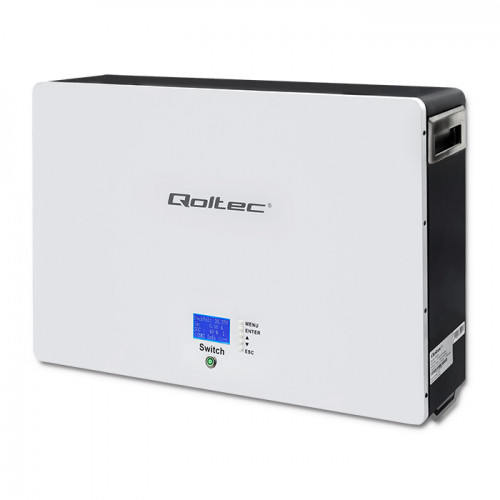 Qoltec Energy Storage LiFePO4 battery | 7.2kWh| 48V | BMS | LCD