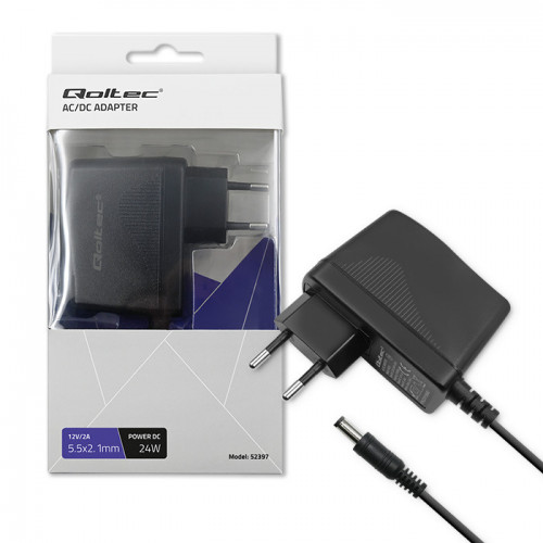 Qoltec Plug-in power supply PREMIUM 24W | 12V | 2A | 5.5*2.1