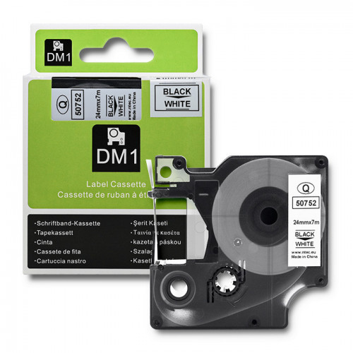 Qoltec Tape for DYMO D1 53713, 53718 | 24mm x 7m | White/Black print
