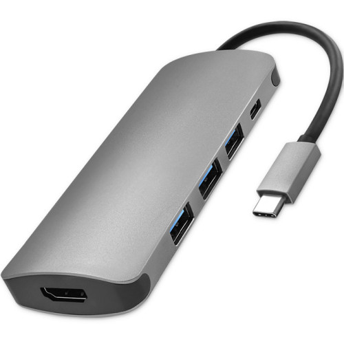 Qoltec Hub Adapter USB-C 3.1 5in1 | 3x USB 3.0 | HDMI 4K | USB-C 3.0 PD