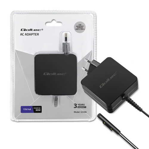 Qoltec Power adapter for laptop Microsoft Surface Pro 5/6 60W | 15V | 4A