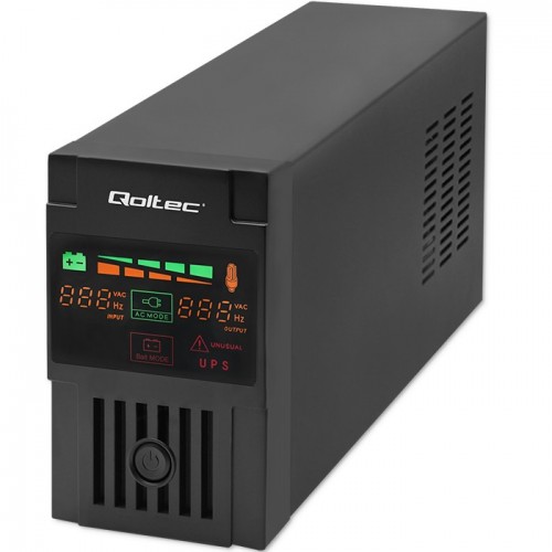 Qoltec Uninterruptible Power Supply UPS Line Interactive | Monolith | 800VA | 480W | LCD | USB | RJ45