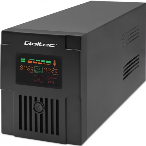 Qoltec Uninterruptible Power Supply UPS Line Interactive | Monolith | 1000VA | 600W | LCD | USB | RJ45