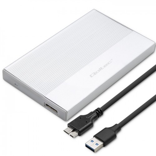 Qoltec Aluminium Enclosure | SSD HDD 2.5'' drive | SATA | USB 3.0 | Super speed 5Gb/s | 2TB | Silver