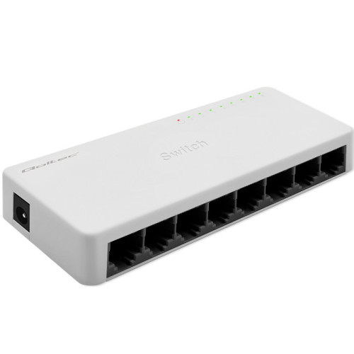 Qoltec Network SWITCH | 8 x RJ45 port | 100Mbps | Fast Ethernet | LAN