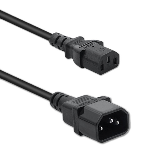Qoltec Power extension cable for UPS | IEC C13/C14 | 3x0.75mm&sup2; | 1m