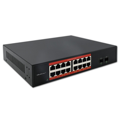 Qoltec Gigabit Ethernet SWITCH | 16x RJ45 | 2x SFP | 1000 Mb/s