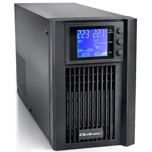 Qoltec Pure Sine Wave UPS Emergency Power Supply | 1kVA | 800W | AVR | LCD 