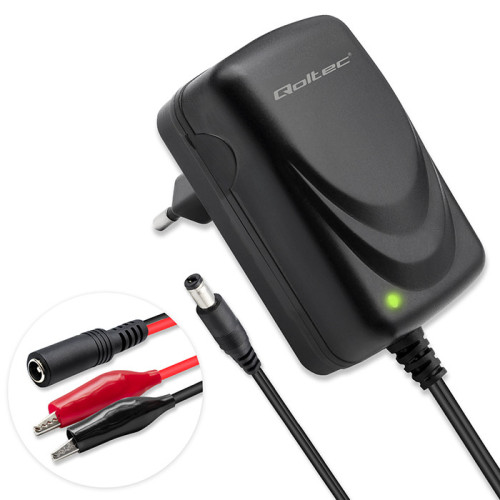 Qoltec Automatic charger for AGM GEL STD batteries | 6V/12V charger | 6W | 5.5x2.1 | 1.8m cable