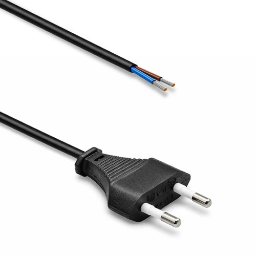 Qoltec Power cable with CEE 7/16 (C) plug | 2x0.75 mm&sup2;  | copper Cu | stripped and soldered | 1.8m