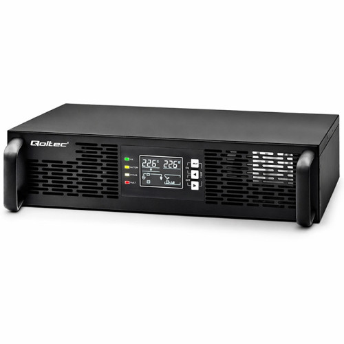Qoltec Uninterruptible Power Supply UPS for RACK | 1kVA | 1000W | Power factor 1.0 | LCD | EPO | USB | On-line