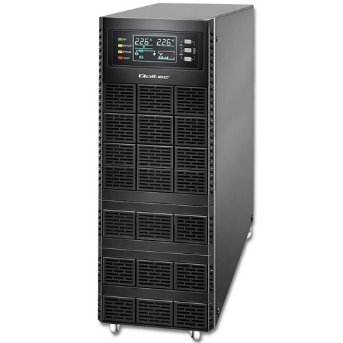 Qoltec Uninterruptible Power Supply UPS | 10kVA | 10000W | Power factor 1.0 | LCD | EPO | USB | On-line