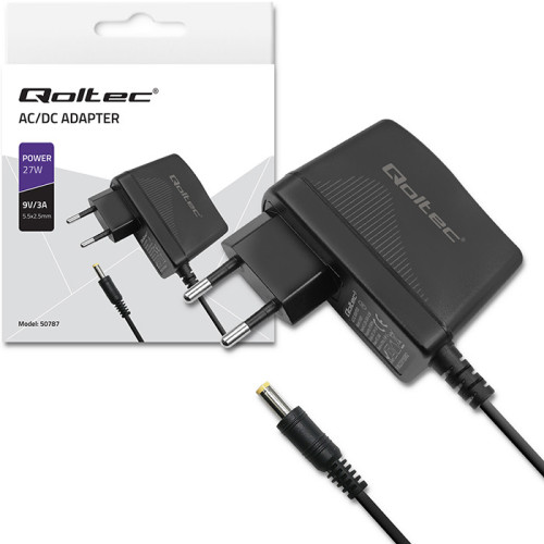 Qoltec Plug-in power supply 27W | 9V | 3A | 5.5*2.5