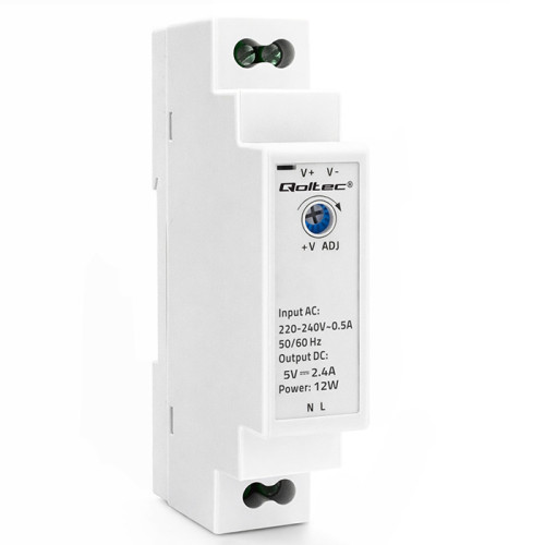 Qoltec DIN rail power supply | 12W | 5V | 2.4A