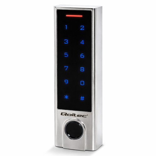 Qoltec Code lock TITAN with fingerprint reader | RFID | BT 4.0 |Code | Card | key fob | Doorbell| IP68 | EM