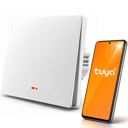Qoltec Smart 1-Gang Light Switch | Wi-Fi | Timer | Tuya | Smart life | White