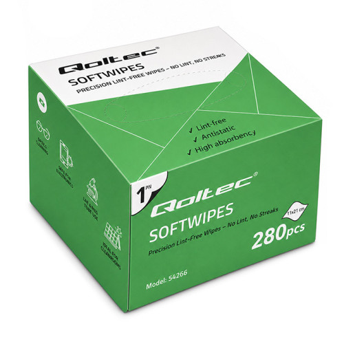 Qoltec Dust-free paper for fiber optic network 280 pcs. |  fibre optics | optics | electronics 