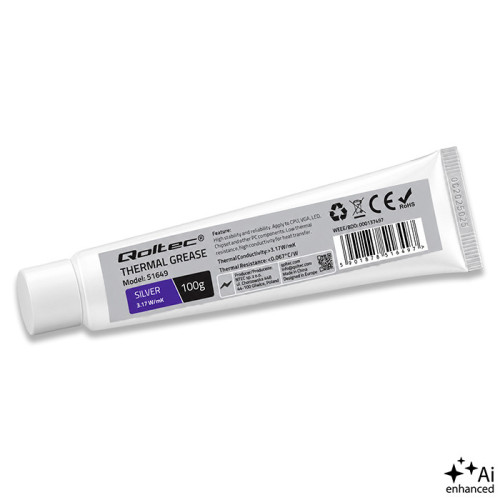 Qoltec Thermal grease 3.17 W/m-K | 100g | Silver
