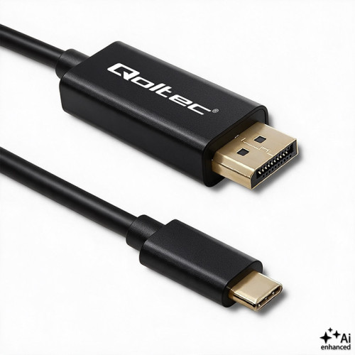 Qoltec Displayport Alternate mode | USB 3.1 type C male | Displayport male | 5K | 1m