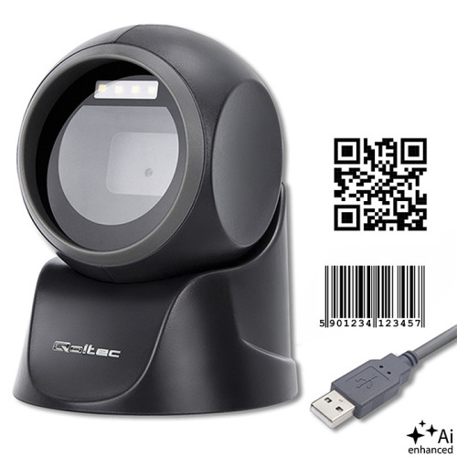 Qoltec 1D | 2D | USB stationary scanner