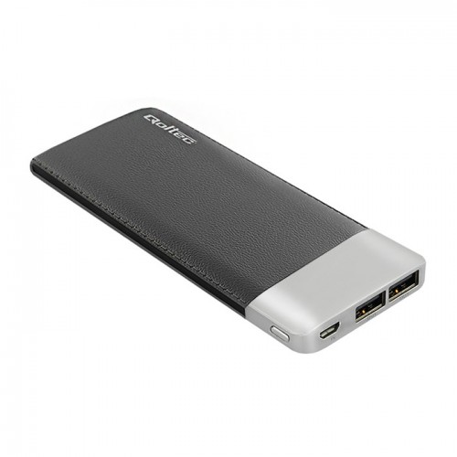 Qoltec Power Bank Slim 10000 | Li-polymer | black