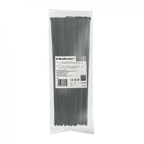 Qoltec Self-locking cable tie | 3.6*350mm | Nylon UV