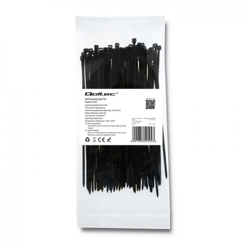 Qoltec Self-locking cable tie | 2.5*150mm | 100 pcs. | Nylon66 | UV | Black