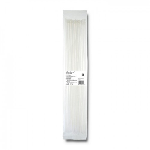 Qoltec Self-locking cable tie | 4.8*500mm | 50 pcs. | Nylon66 | UV | White