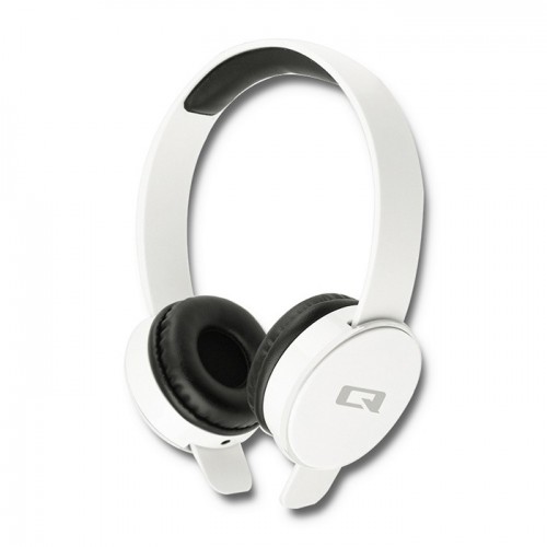Qoltec Headphones with microphone | White