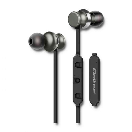 Qoltec Premium In-ear headphones wireless BT with microphone | Magnetic | Black