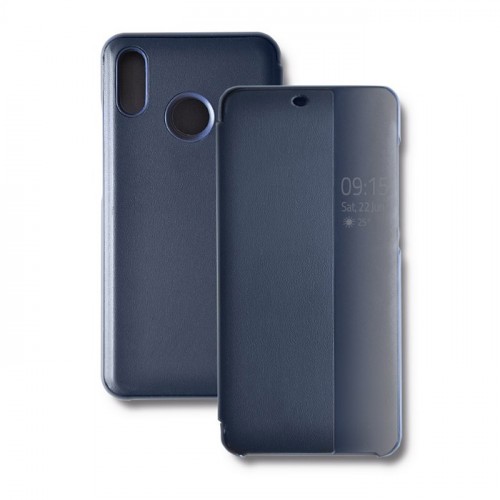 Qoltec Smart Flip Cover case for Huawei P20 Lite | Navy blue