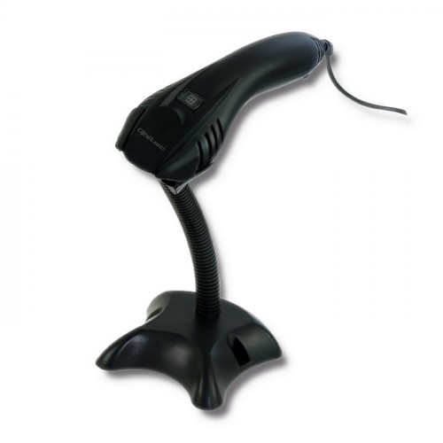Qoltec Automatic barcode reader scanner | 1D | EAN | USB | + stand