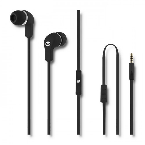 Qoltec In-ear headphones with microphone | Black