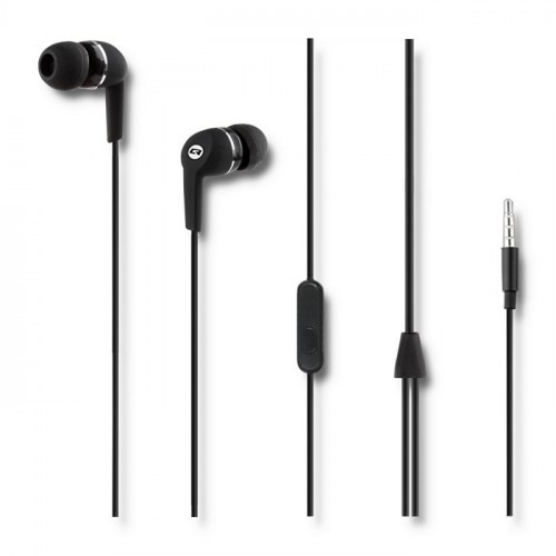 Qoltec In-ear headphones with microphone | Black