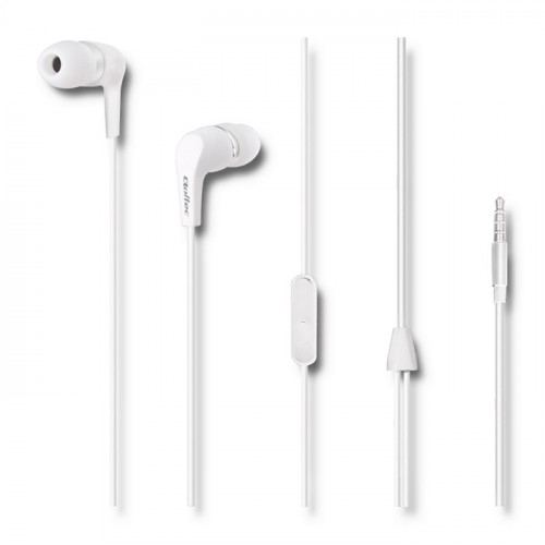 Qoltec In-ear headphones with microphone | White