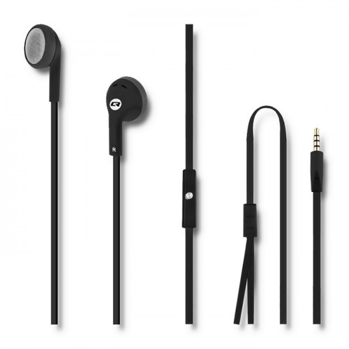 Qoltec Earphones with microphone | Black