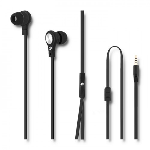Qoltec In-ear Headphones with microphone | Black