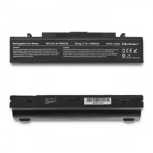 Qoltec Battery for Samsung R580 | AA-PB9NS6B | 6600mAh | 10.8-11.1 V
