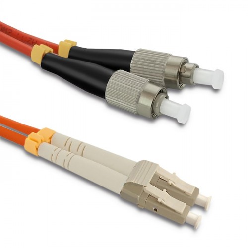 Qoltec Patchcord fiber optic LC/UPC - FC/UPC | Multimode | 50/125 | OM2 | Duplex | 1m