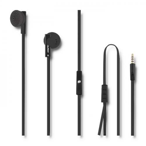 Qoltec Earphones with microphone | Black