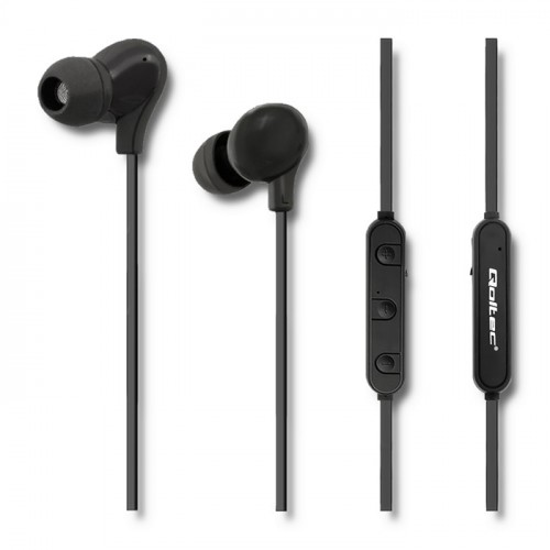 Qoltec In-ear headphones wireless BT with microphone | Black
